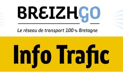 info-trafic breizhgo finistère Du 30 août au 3 sept, travaux à Saint Renan, l’arrêt « Kerzouar » ne sera pas desservi. Il est reporté Gare Routière de Saint Renan