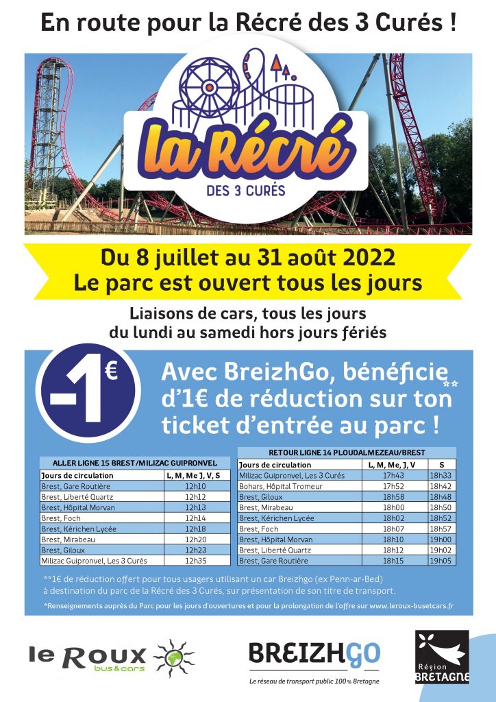 la Récré des 3 curés Milizac Brest Ploudalmézeau parc d'attractions Finistère