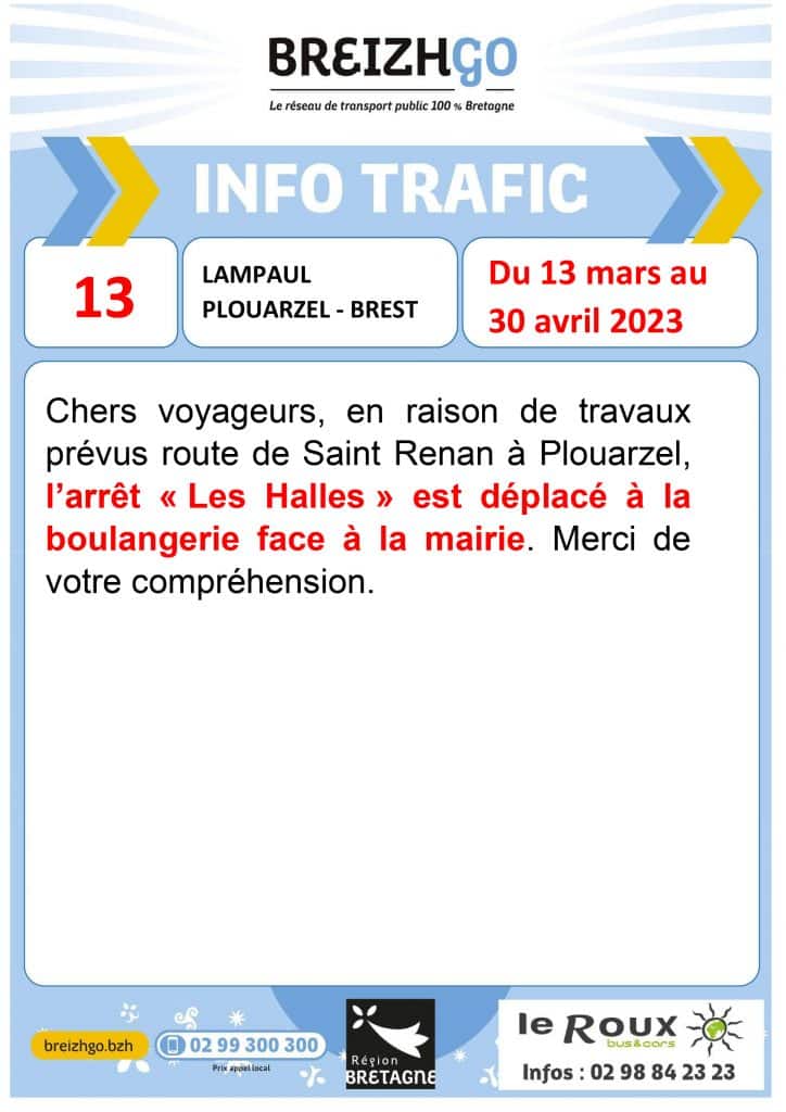 Breizhgo ligne 13 Plouarzel