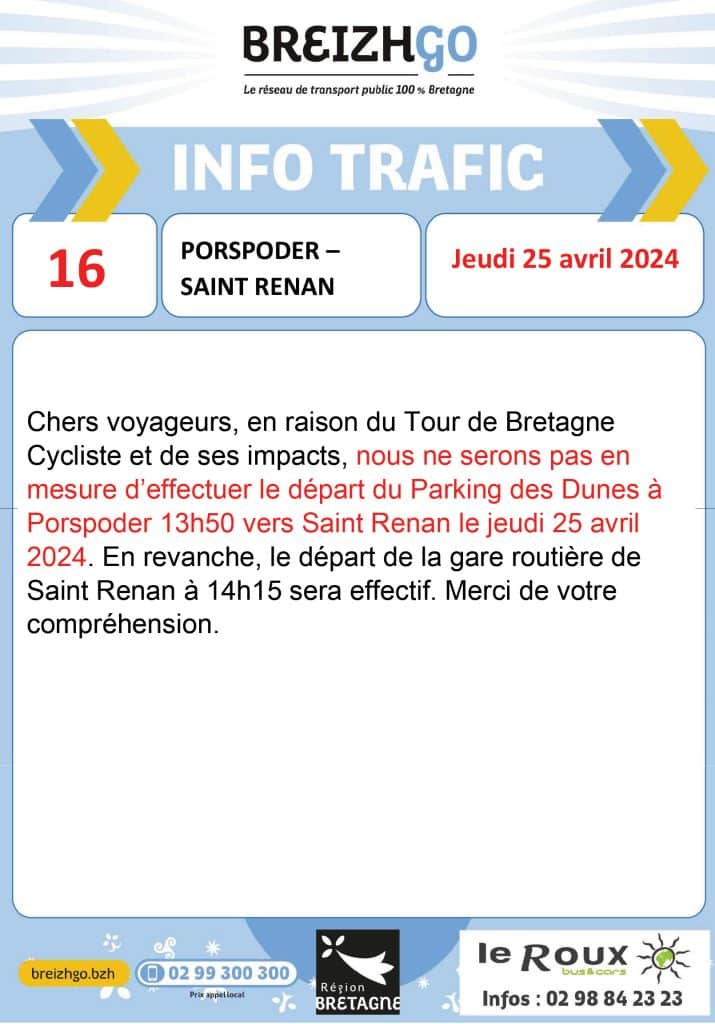 info trafic ligne 16 