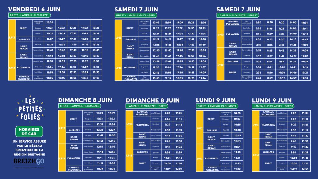 Horaires de car les petites folies