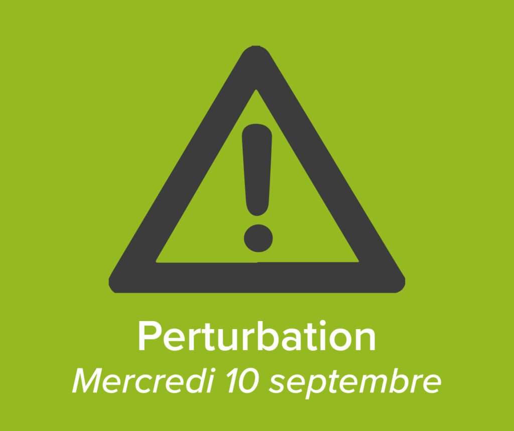 En raison de perturbations annoncées suite à la grève du mercredi 10 septembre 2025, la circulation pourra être impactée.
